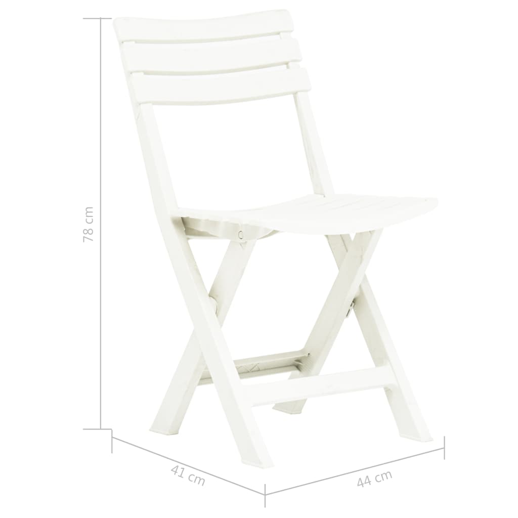 Foldbare hagestoler 2 stk plast hvit