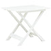 Sammenleggbart hagebord hvit 79x72x70 cm plast