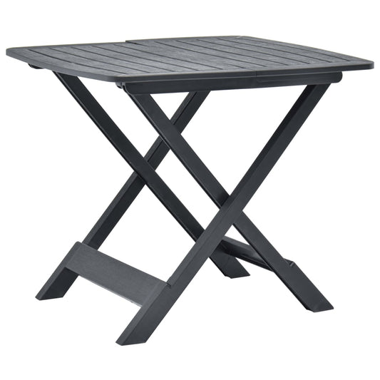 Sammenleggbart hagebord antrasitt 79x72x70 cm plast