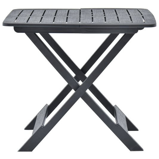 Sammenleggbart hagebord antrasitt 79x72x70 cm plast