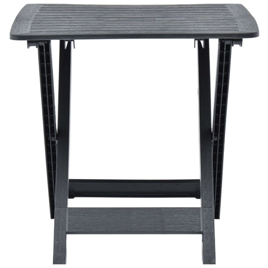 Sammenleggbart hagebord antrasitt 79x72x70 cm plast