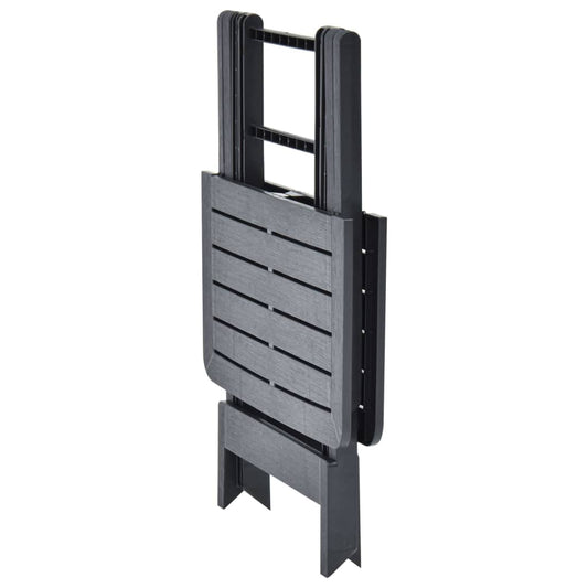 Sammenleggbart hagebord antrasitt 79x72x70 cm plast