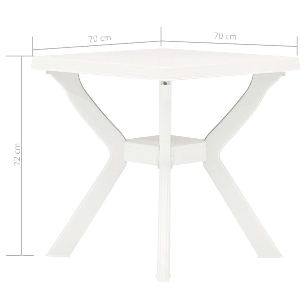 Bistrobord hvit 70x70x72 cm plast vidaXL