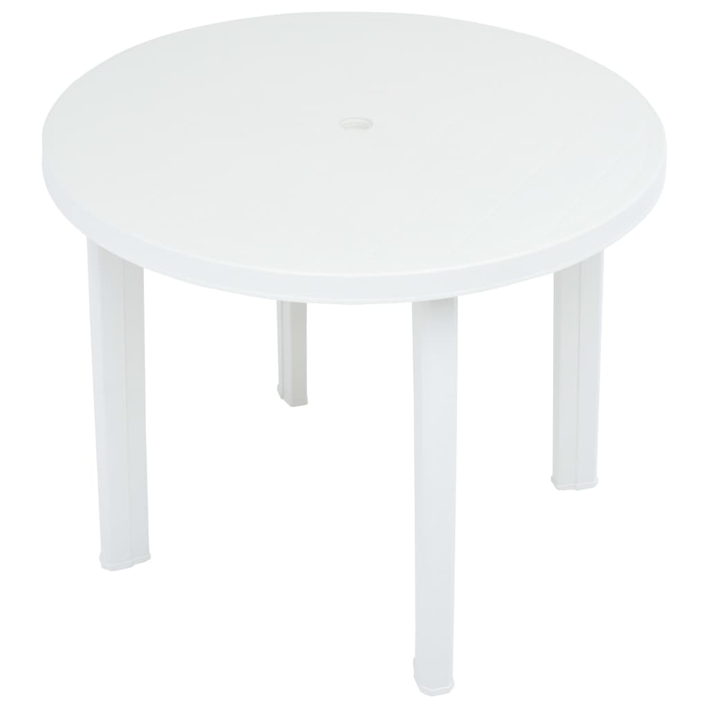 Hagebord hvit 89 cm plast