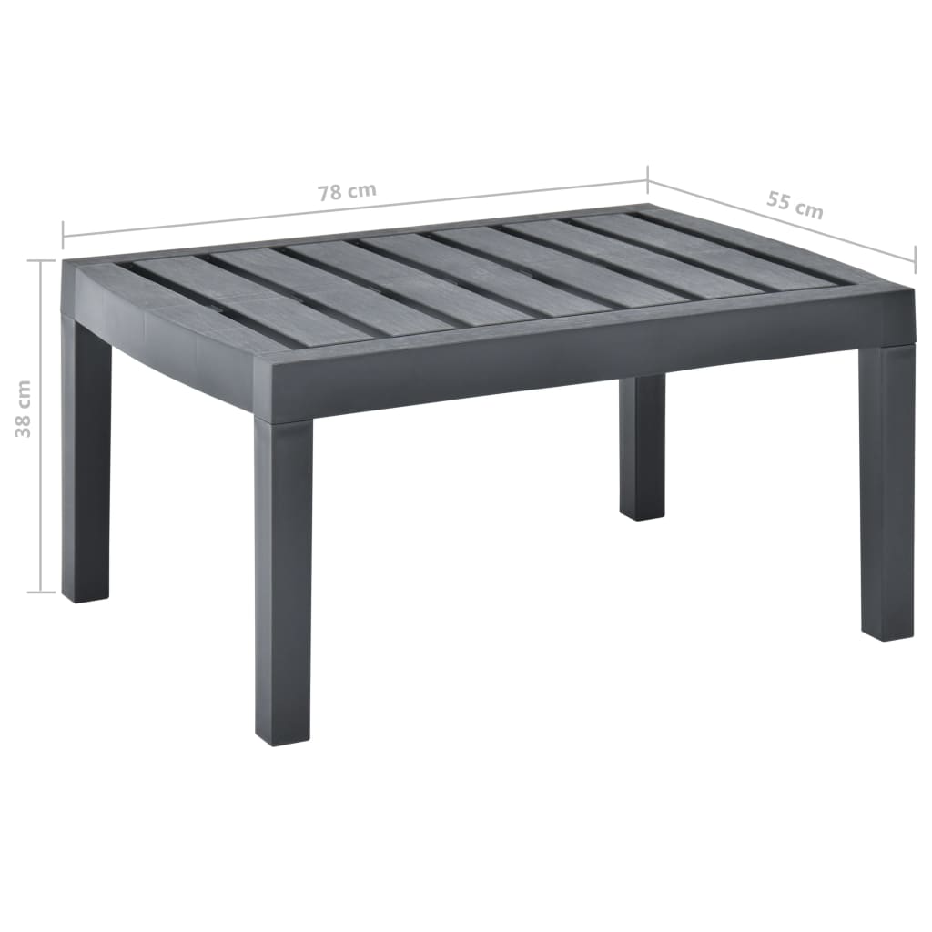 Hagebord antrasitt 78x55x38 cm plast