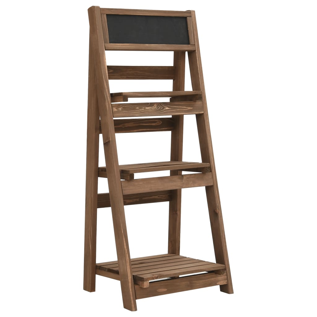 Blomsterstativ 3 etasjer med tavle 40x30x90 cm heltre gran
