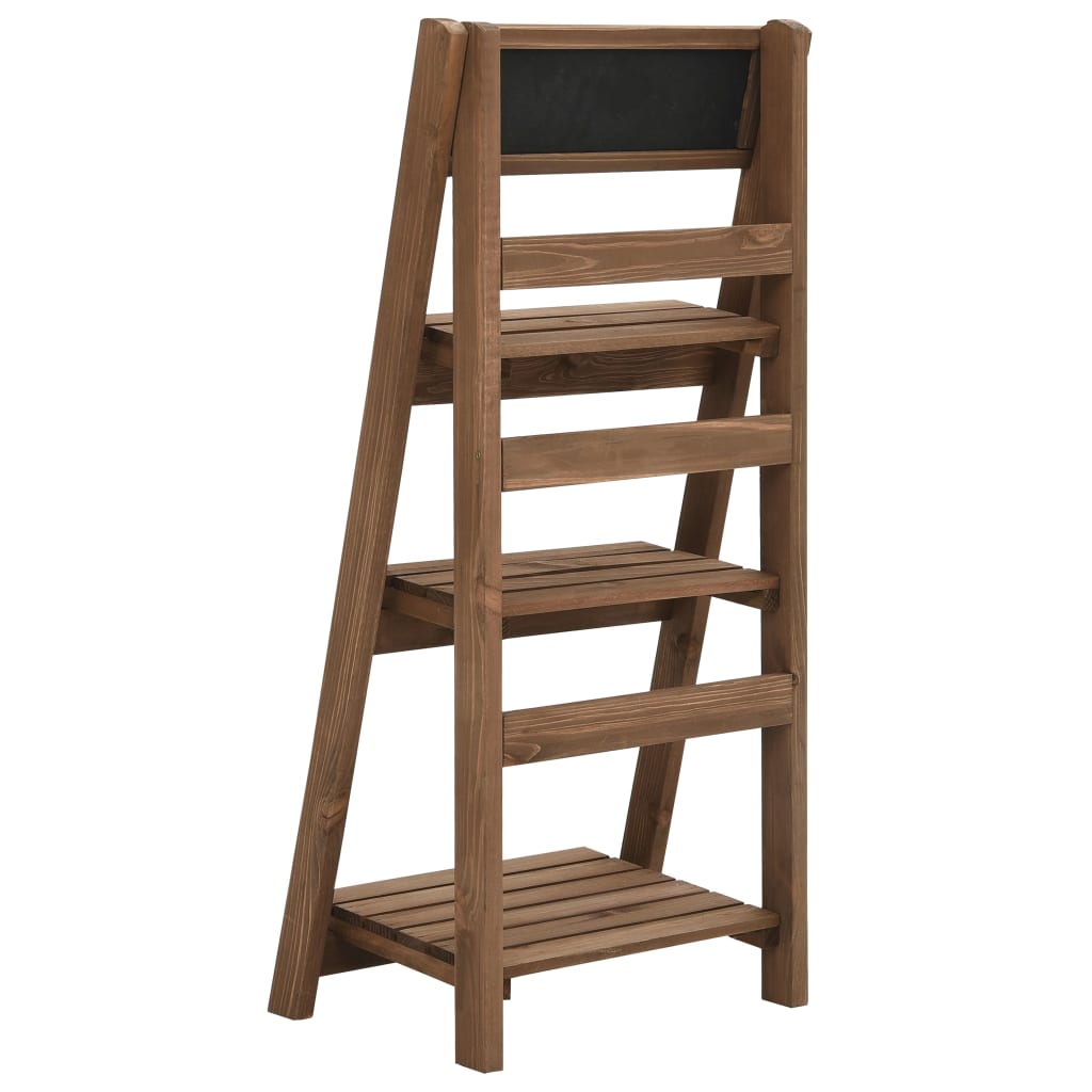 Blomsterstativ 3 etasjer med tavle 40x30x90 cm heltre gran