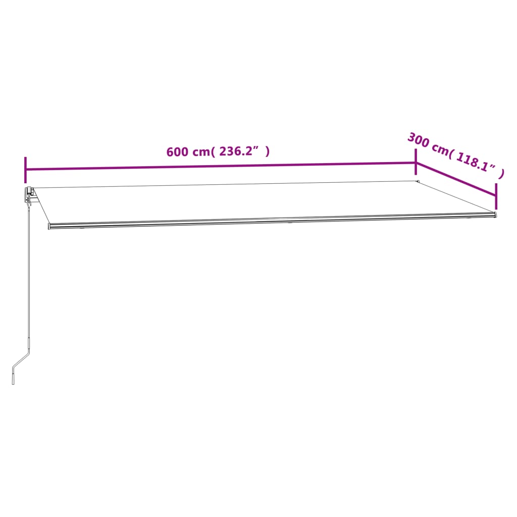 Automatisk uttrekkbar markise 600x300 cm oransje og brun