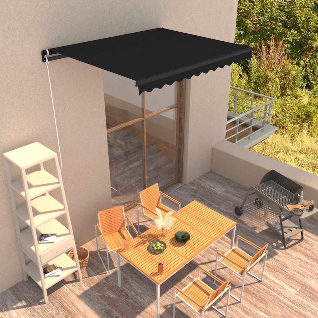 Manuell uttrekkbar markise 350x250 cm antrasitt vidaXL