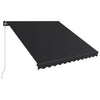 Manuell uttrekkbar markise med LED 300x250 cm antrasitt