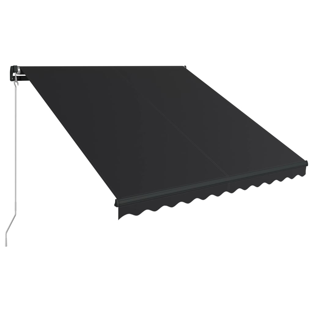 Manuell uttrekkbar markise med LED 350x250 cm antrasitt