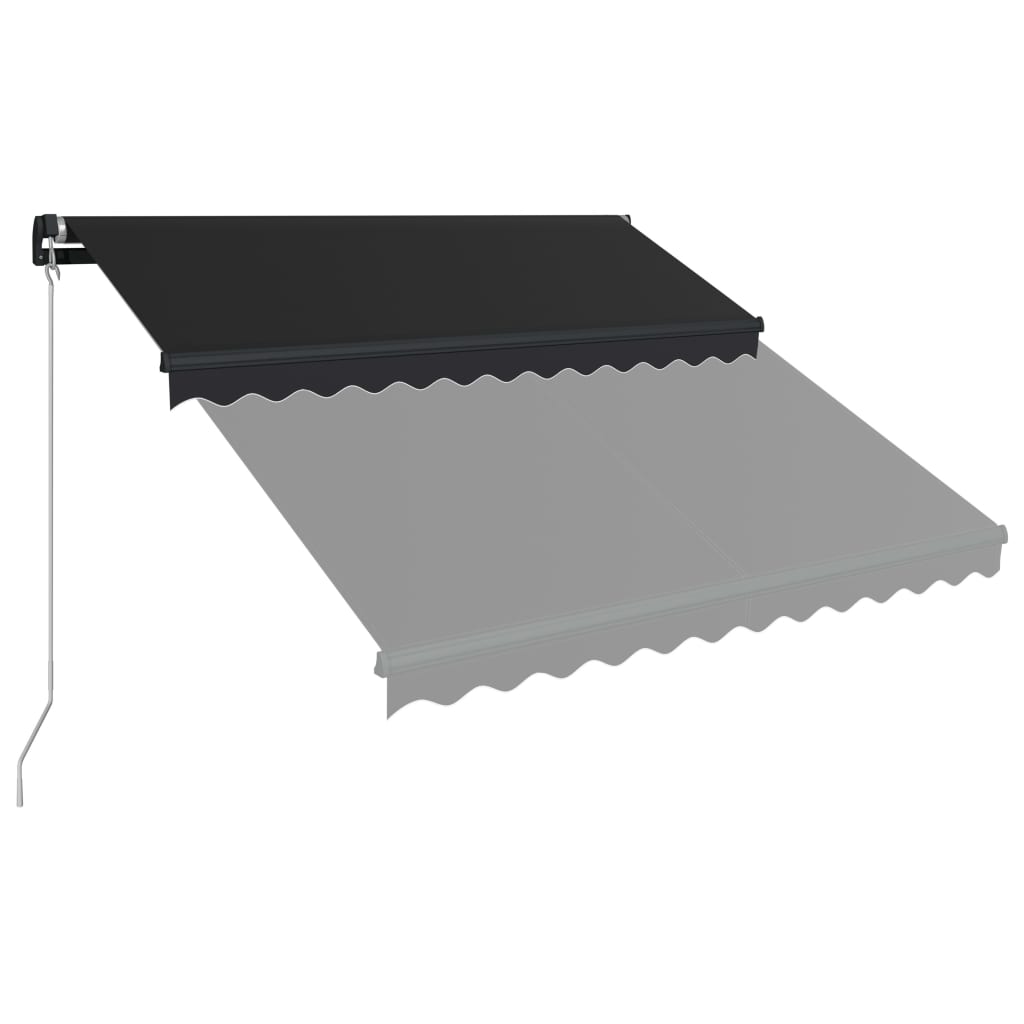 Manuell uttrekkbar markise med LED 350x250 cm antrasitt