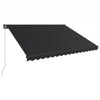 Manuell uttrekkbar markise med LED 450x300 cm antrasitt