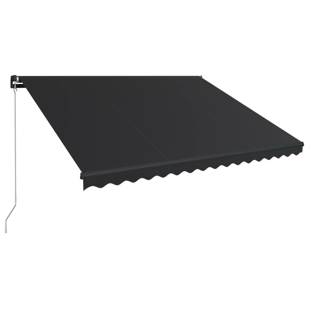 Manuell uttrekkbar markise med LED 450x300 cm antrasitt