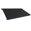 Manuell uttrekkbar markise med LED 500x300 cm antrasitt