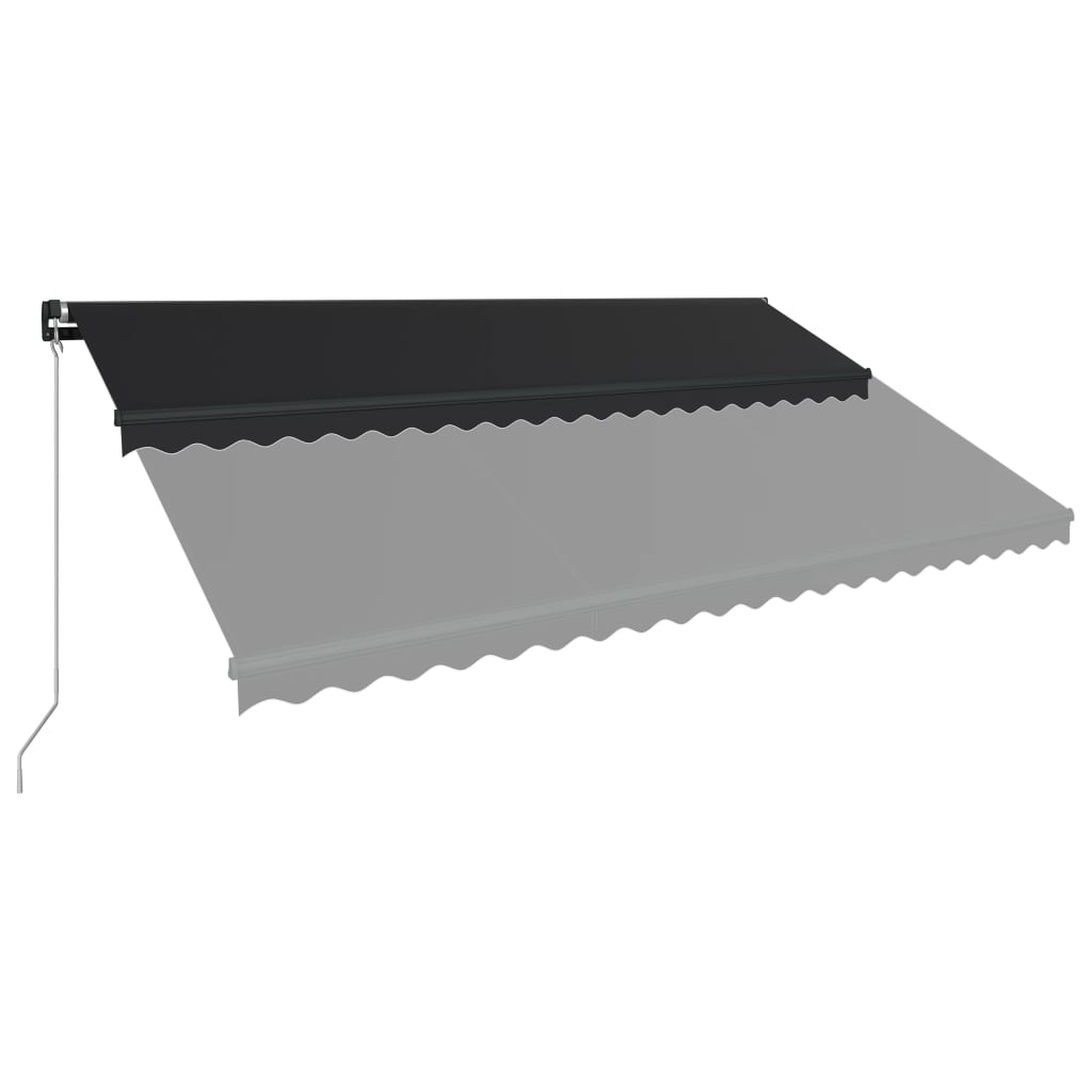 Manuell uttrekkbar markise med LED 500x300 cm antrasitt