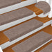 Trappematter selvklebende 15 stk 65x21x4 cm lysebrun rektangulær kant