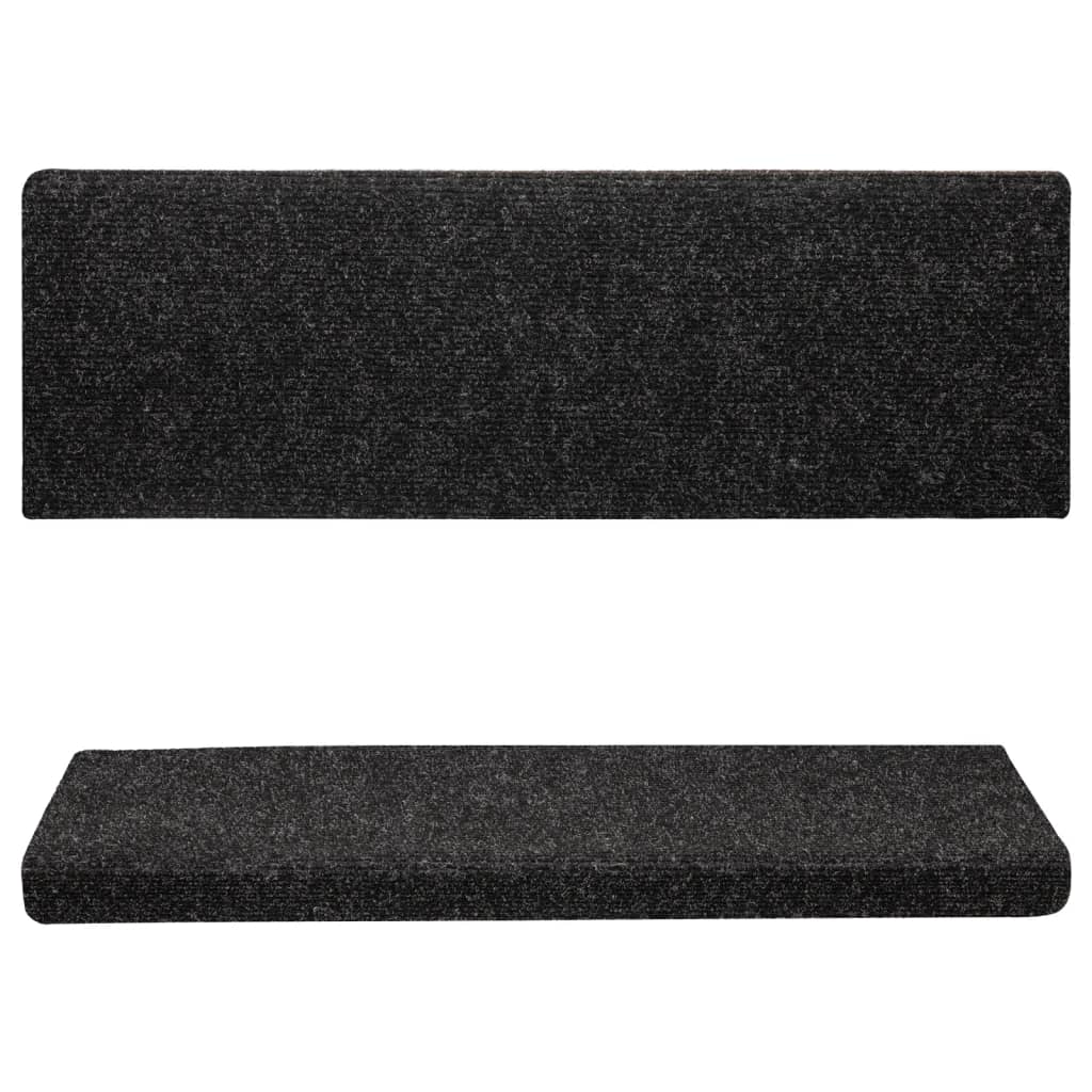 Trappematter selvklebende 15 stk 65x21x4 cm svart rektangulær kant