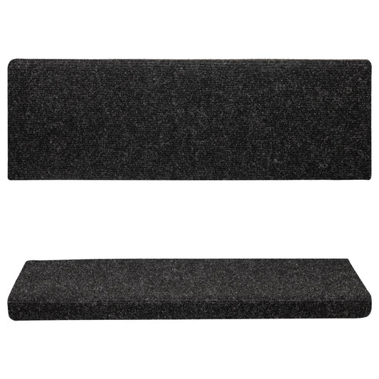 Trappematter selvklebende 15 stk 65x21x4 cm svart rektangulær kant