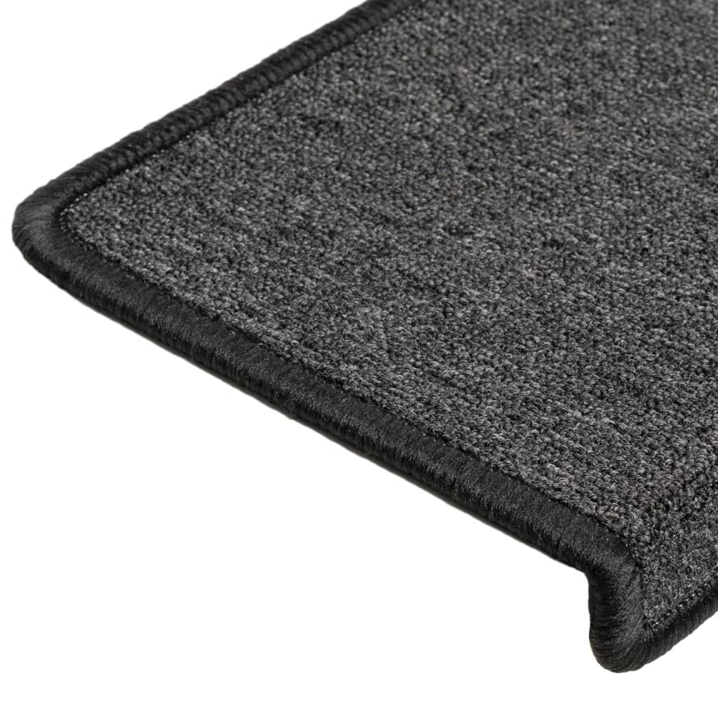 Trappematter 15 stk 65x21x4 cm antrasitt rektangulær kant