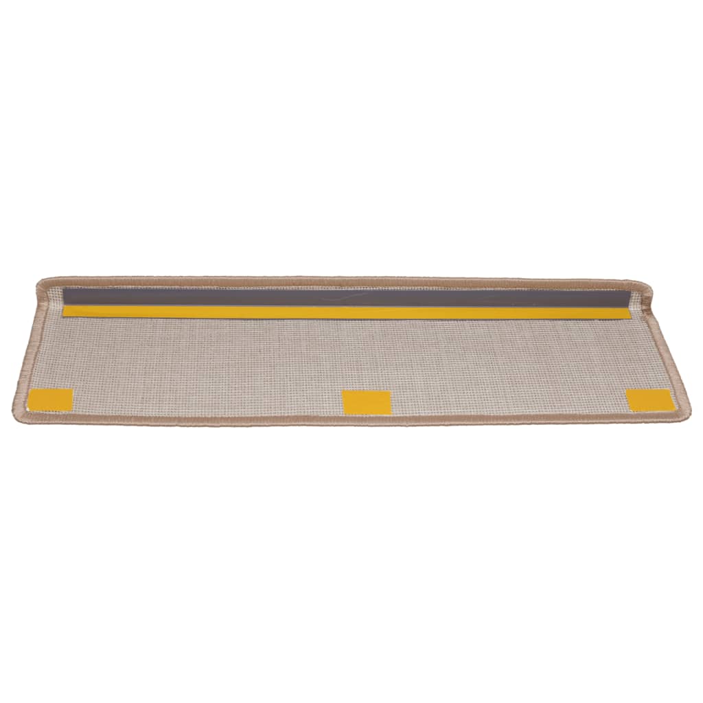 Trappematter 15 stk 65x21x4 cm lysebrune rektangulære kanter vidaXL