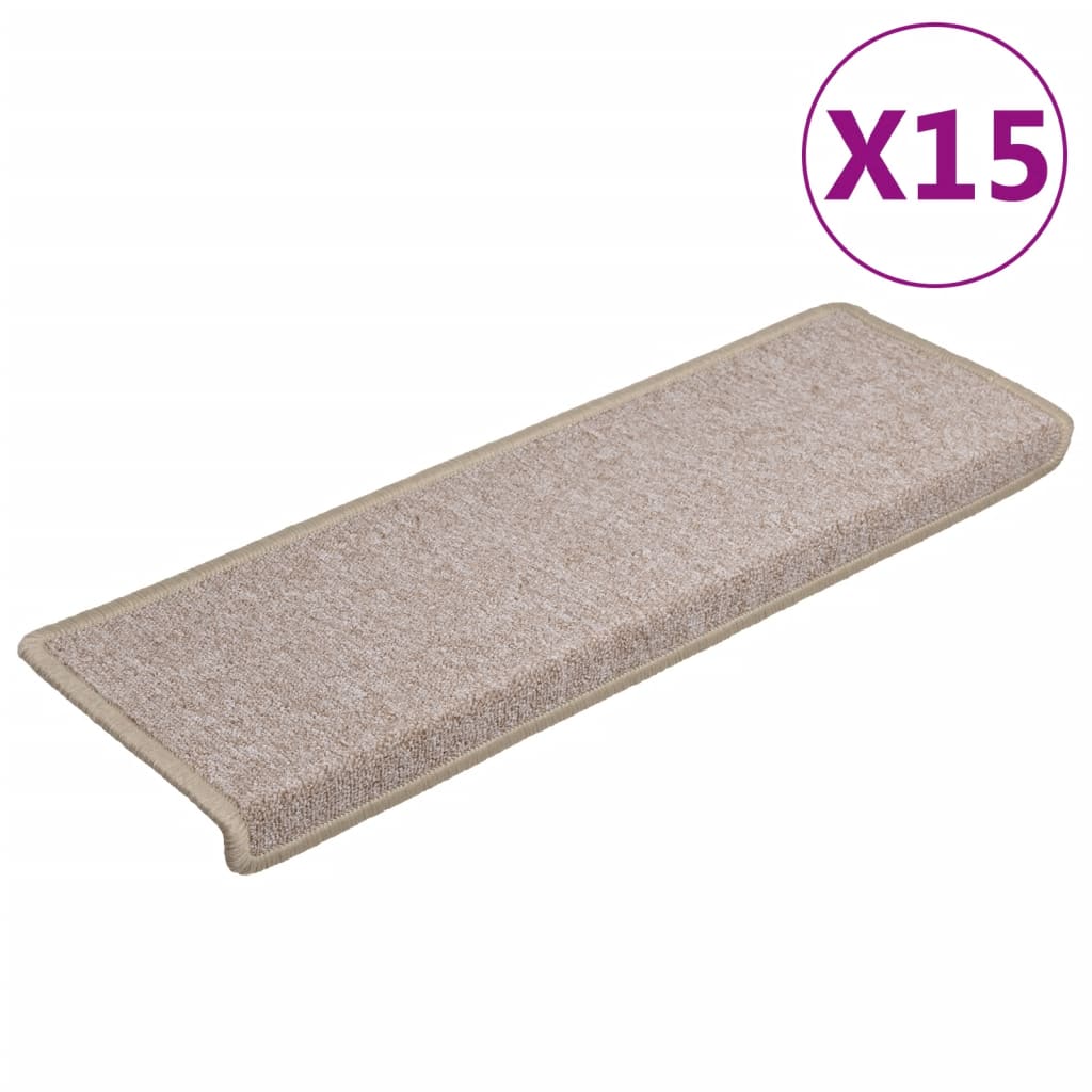 Trappematter 15 stk 65x21x4 cm gråbrun rektangulær kant