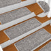Trappematter 15 stk 65x21x4 cm grå rektangulær kant