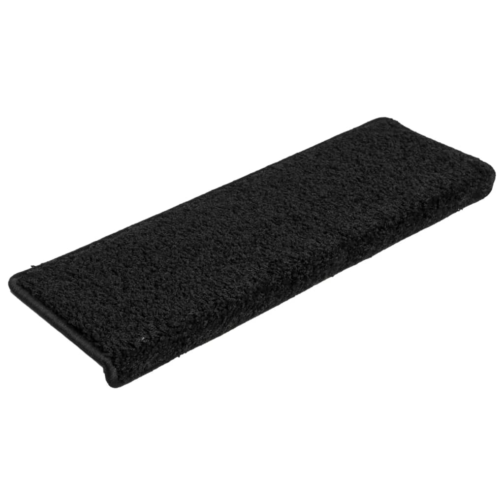 Trappematter 15 stk 65x21x4 cm svart rektangulær kant