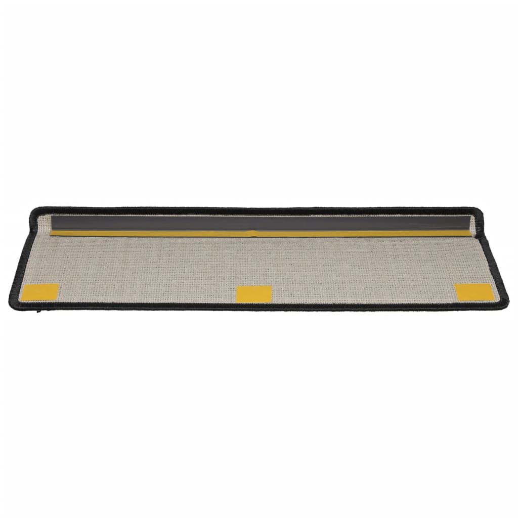 Trappematter 15 stk 65x21x4 cm svart rektangulær kant