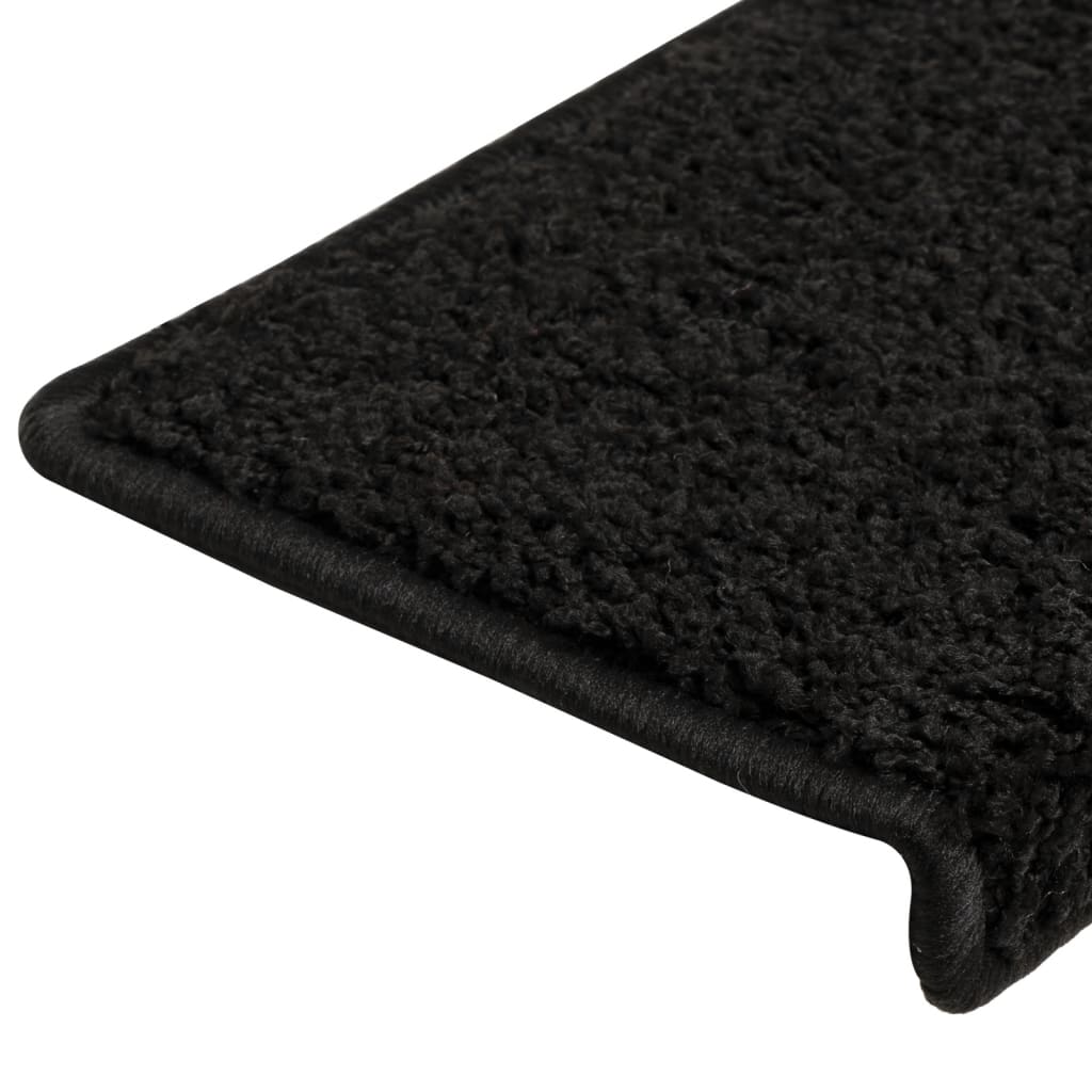 Trappematter 15 stk 65x21x4 cm svart rektangulær kant