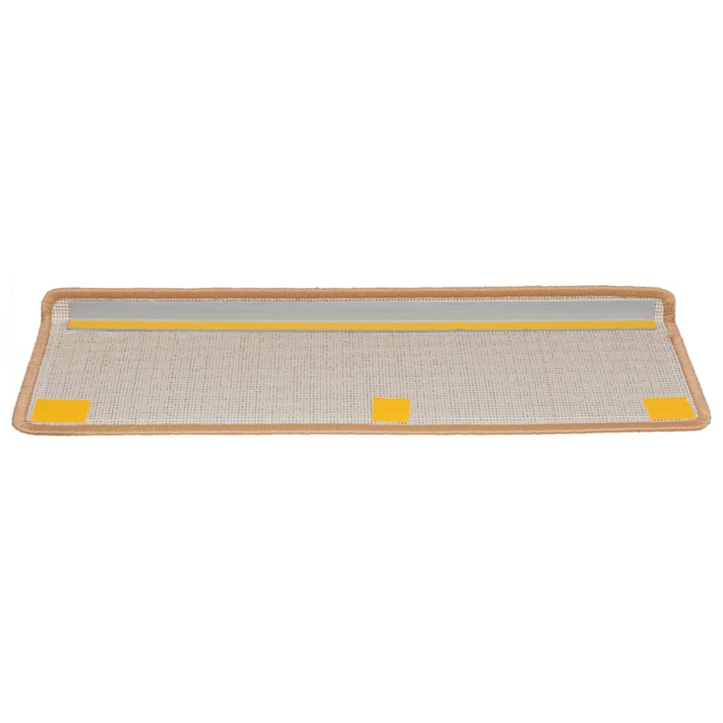 Trappematter 15 stk 65x21x4 cm beige rektangulær kant