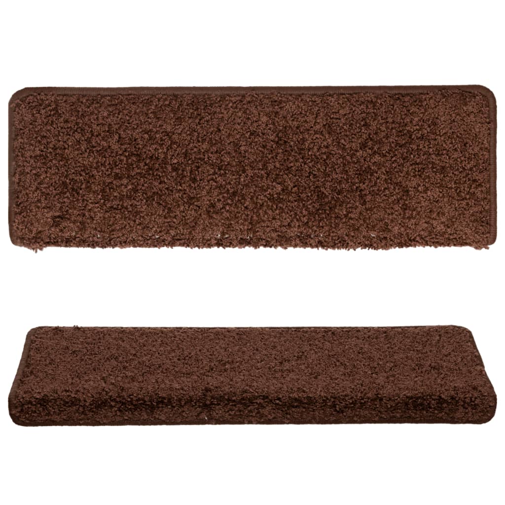 Trappematter 15 stk 65x21x4 cm brun rektangulær kant