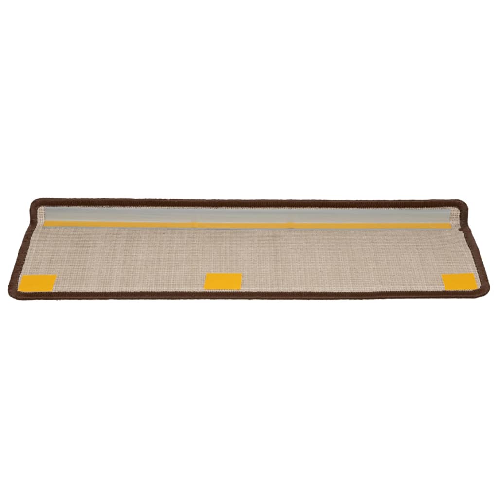 Trappematter 15 stk 65x21x4 cm brun rektangulær kant