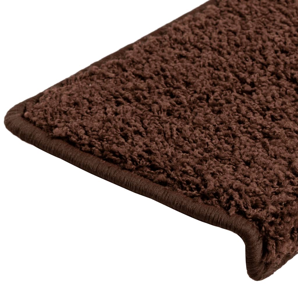 Trappematter 15 stk 65x21x4 cm brun rektangulær kant