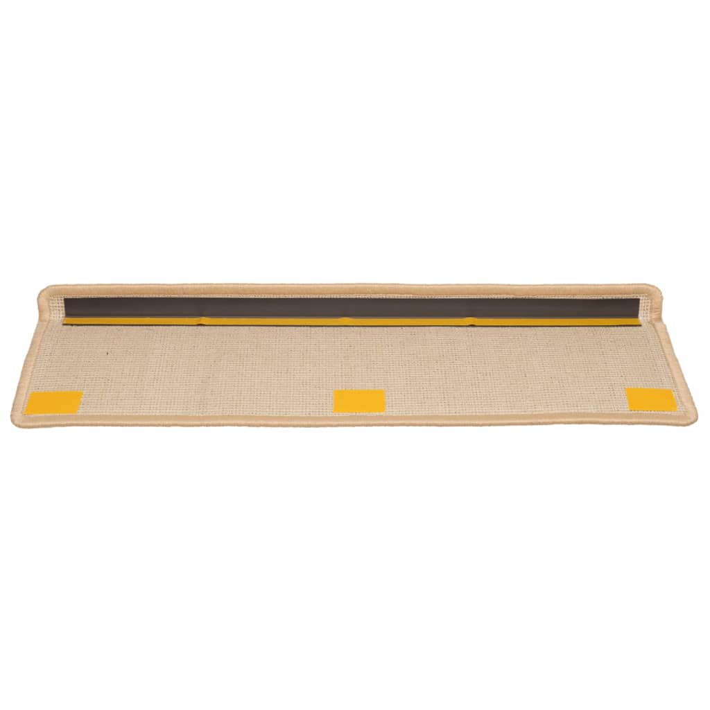 Trappematter 15 stk 65x21x4 cm kremfarget rektangulær kant