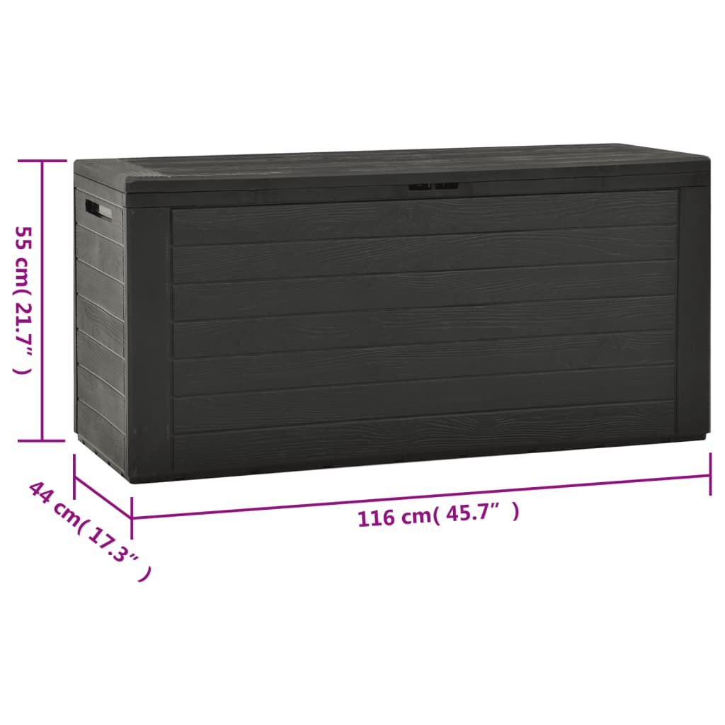Putekasse antrasitt 116x44x55 cm