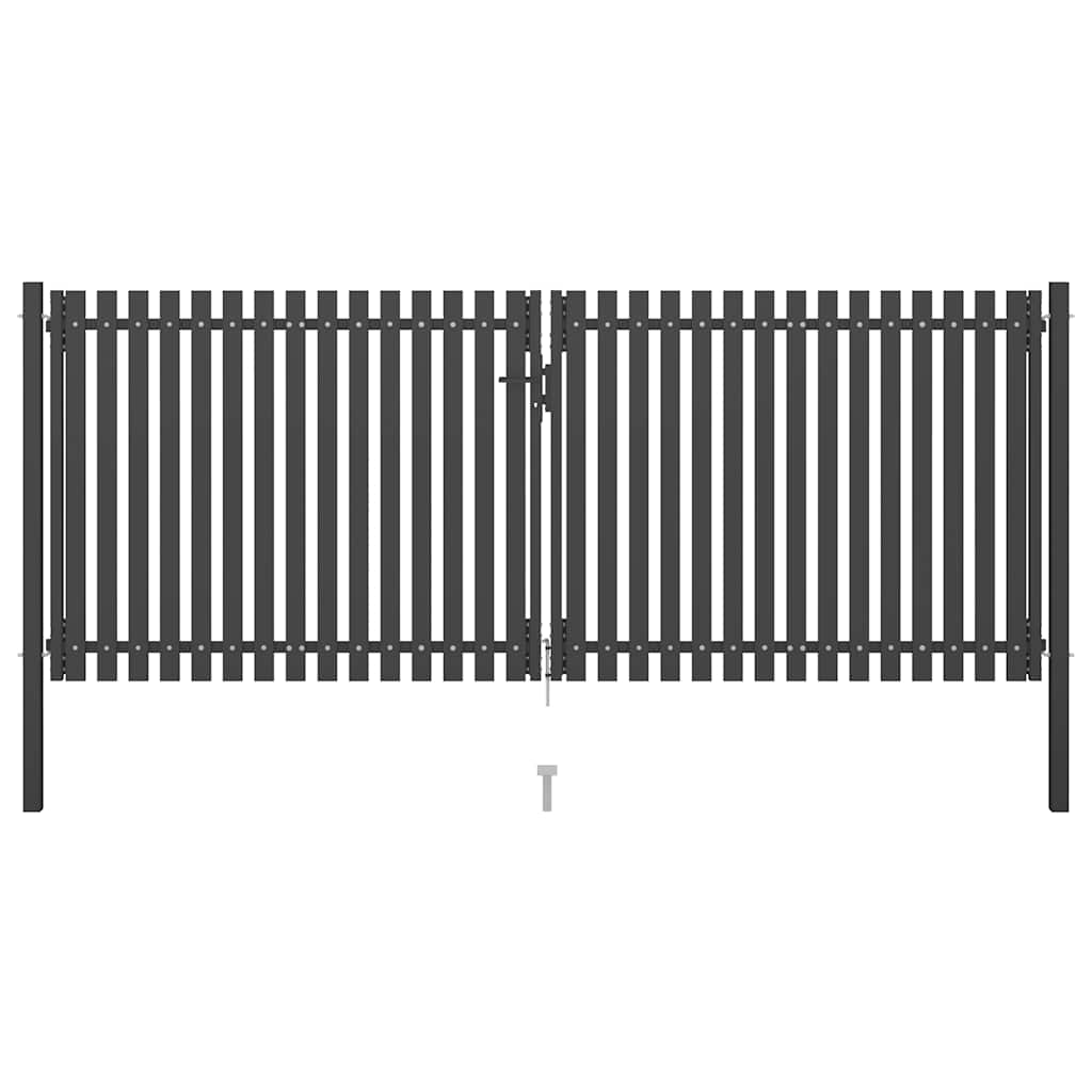 Hagegjerde stål 400x125 cm antrasitt