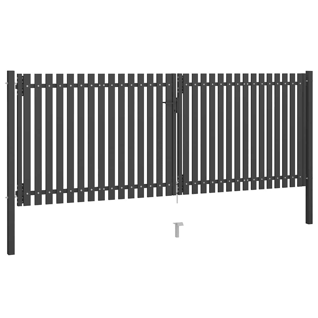 Hagegjerde stål 400x125 cm antrasitt