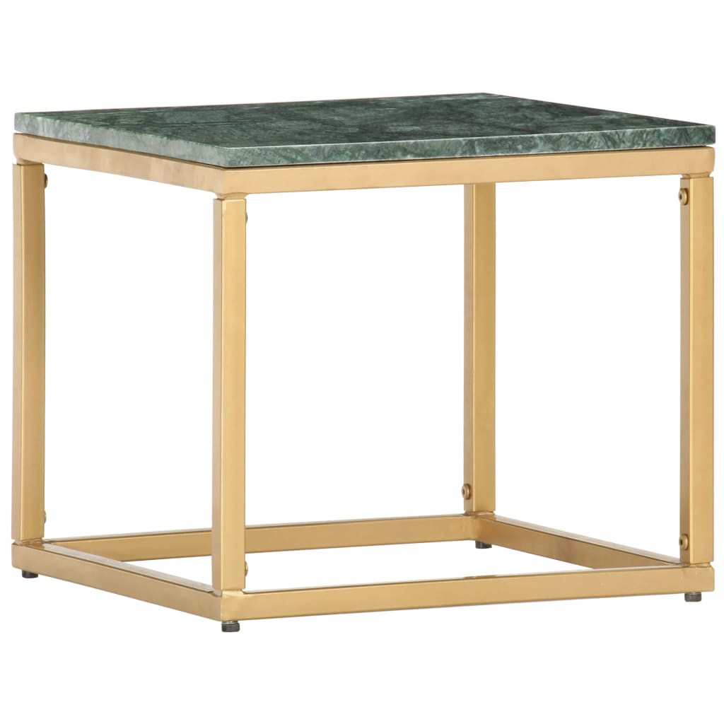 Salongbord grønn 40x40x35 cm ekte stein med marmorstruktur