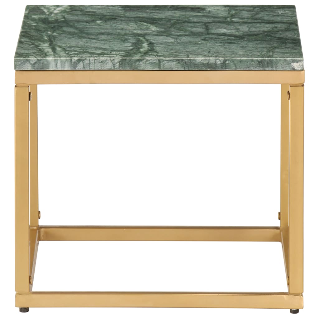 Salongbord grønn 40x40x35 cm ekte stein med marmorstruktur