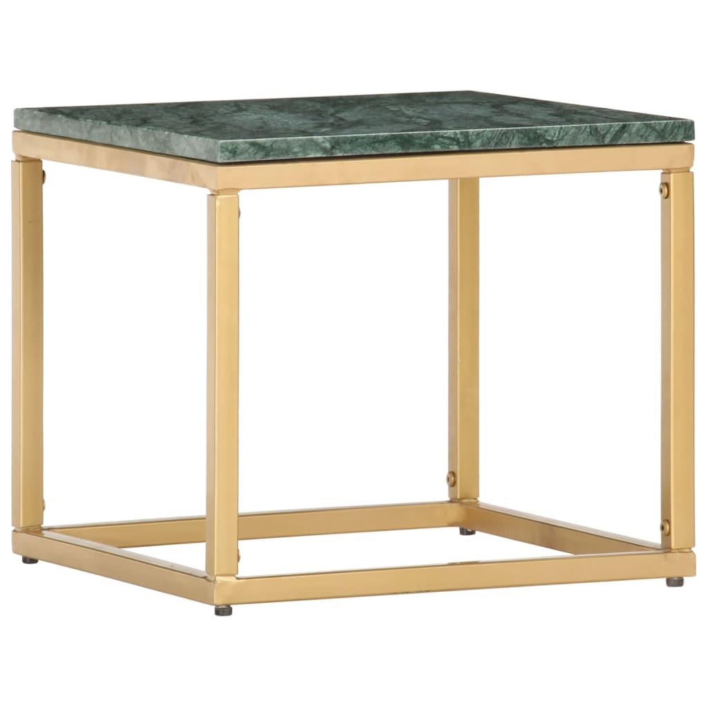Salongbord grønn 40x40x35 cm ekte stein med marmorstruktur