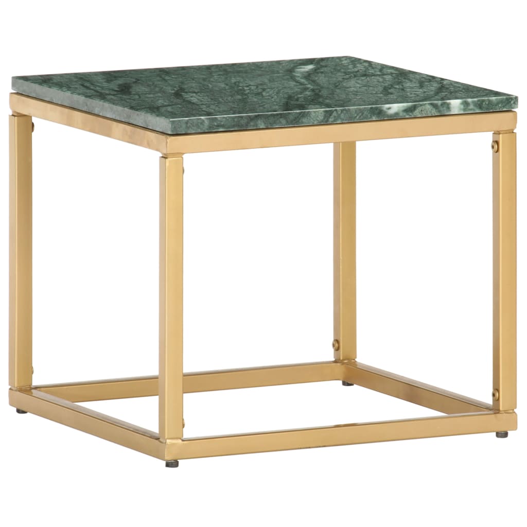 Salongbord grønn 40x40x35 cm ekte stein med marmorstruktur