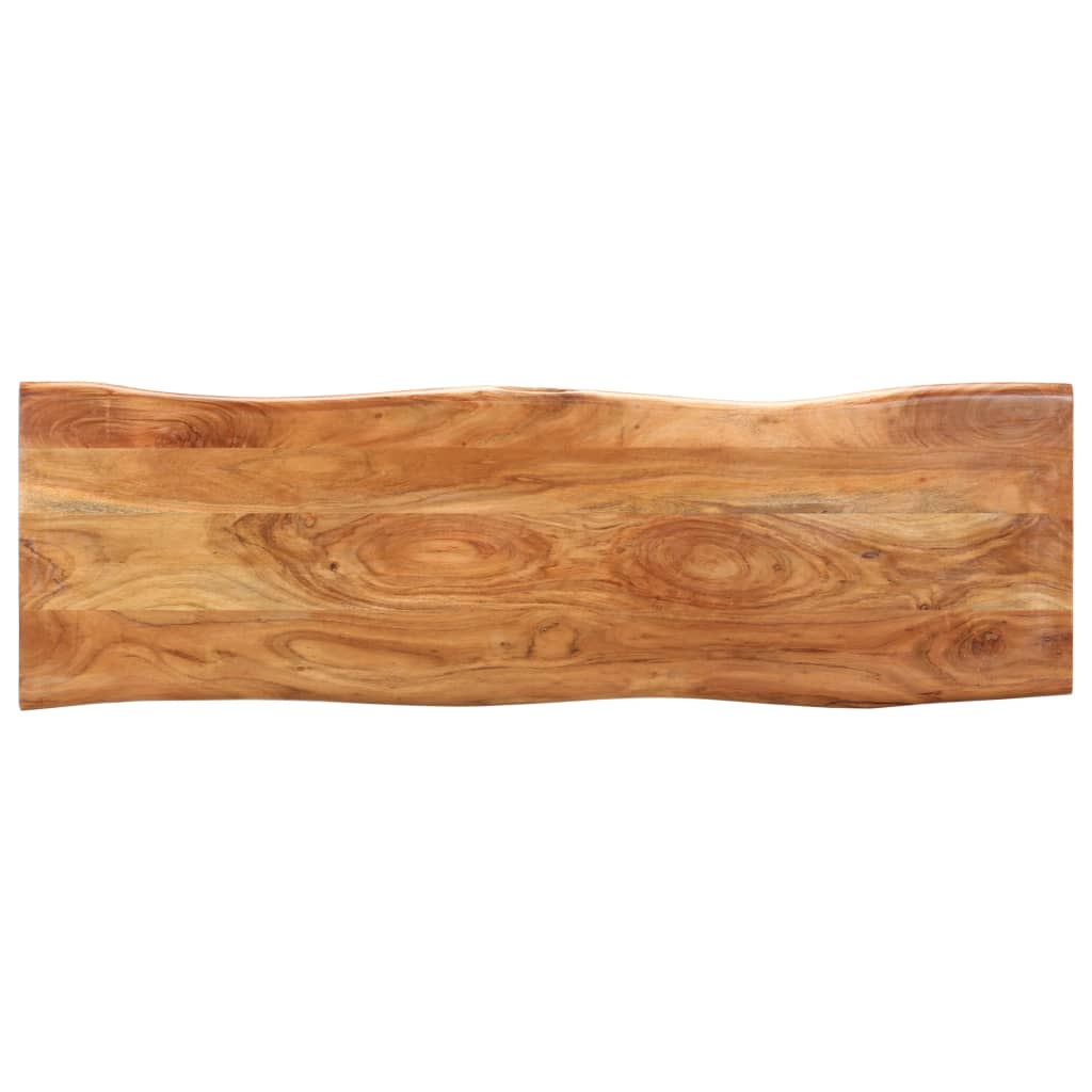 Benk med naturlig kant 110 cm heltre akasie og stål