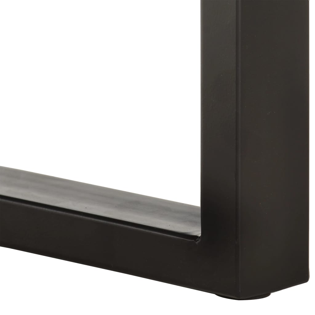 Benk med naturlig kant 110 cm heltre akasie og stål