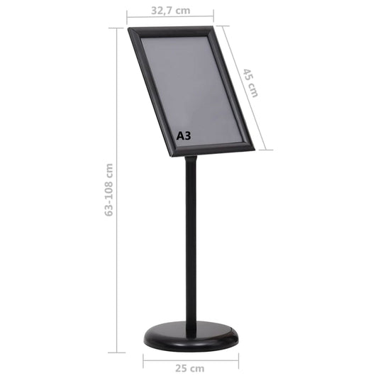 Plakatstativ A3 svart aluminiumslegering