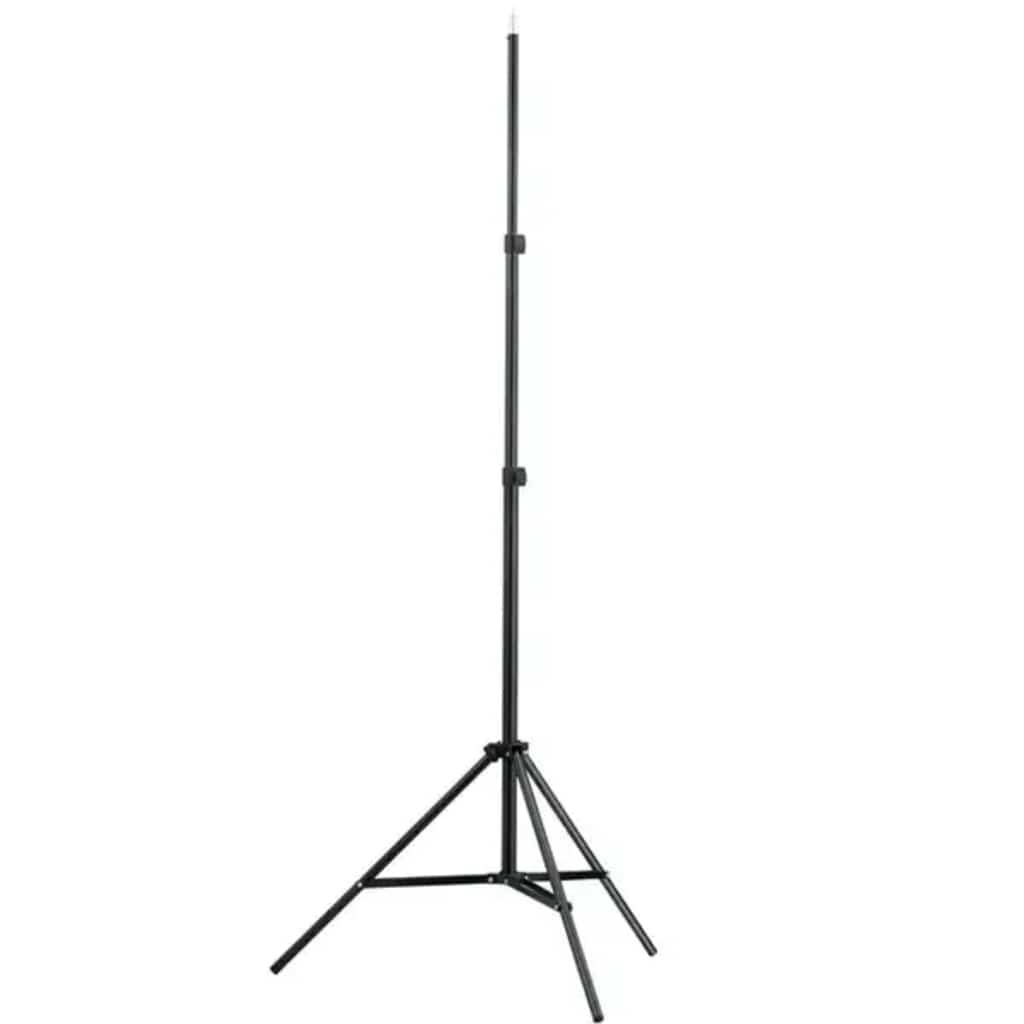 Fotostudiosett med bakgrunner, lamper og parasoller