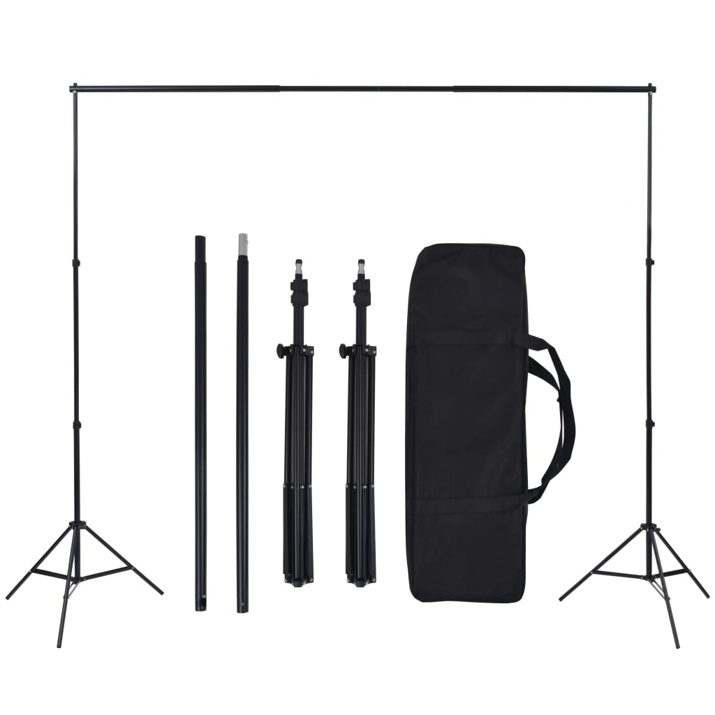 Fotostudiosett med softbokslys og bakgrunner