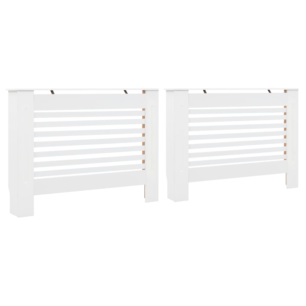 Radiatordeksler 2 stk hvit 112x19x81,5 cm MDF