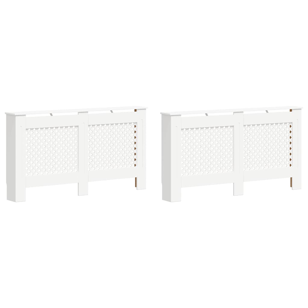 Radiatordeksler 2 stk hvit 152x19x81,5 cm MDF