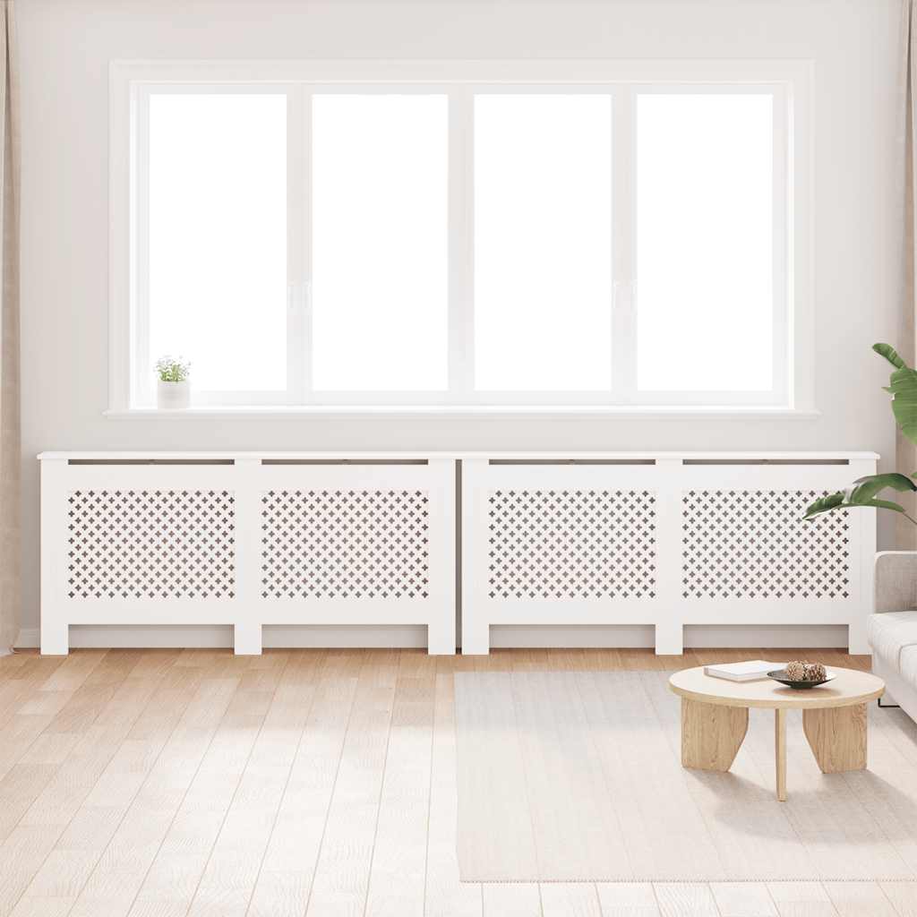 Radiatordeksler 2 stk hvit 172x19x81,5 cm MDF vidaXL